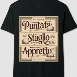 camiseta sobre fases da fermentação de massas de pizza