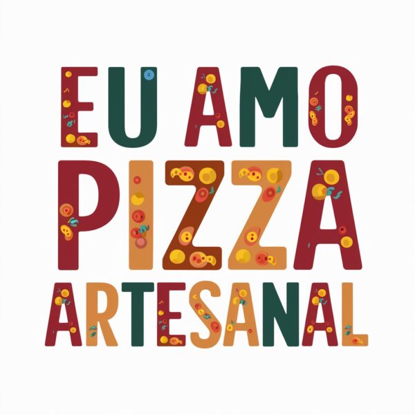 Conjunto de estampas eu Amo pizza - Image 8