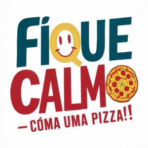 estamparia fique calmo coma uma pizza