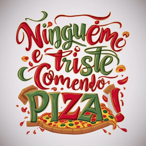 estampa ninguem e triste comendo pizza - Image 2