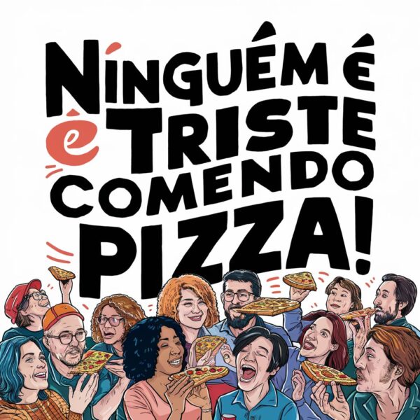 estampa ninguem e triste comendo pizza - Image 13
