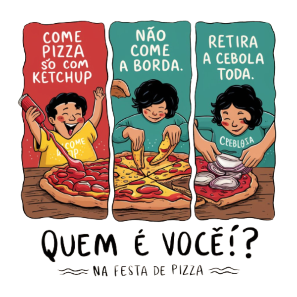 estampa de quem é você na festa da pizza - Image 7